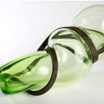 Sargasso Green, blown glass and solid steel rod, 24"L
